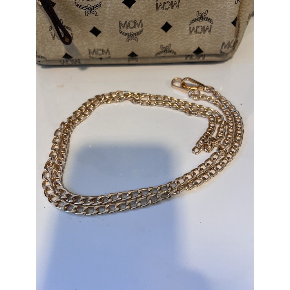 Authentic MCM Small Stark Studded Backpack in Beige Visetos Monogram Canvas - Ex - Picture 2 of 15